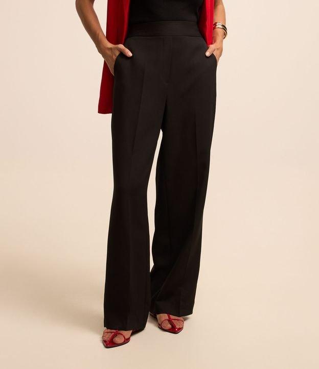 Calça Wide Leg Alfaiatada com Elástico no Cós - 2