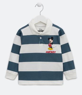 Polo Infantil Listrada com Estampa Mickey - Tam 1 a 5 Anos