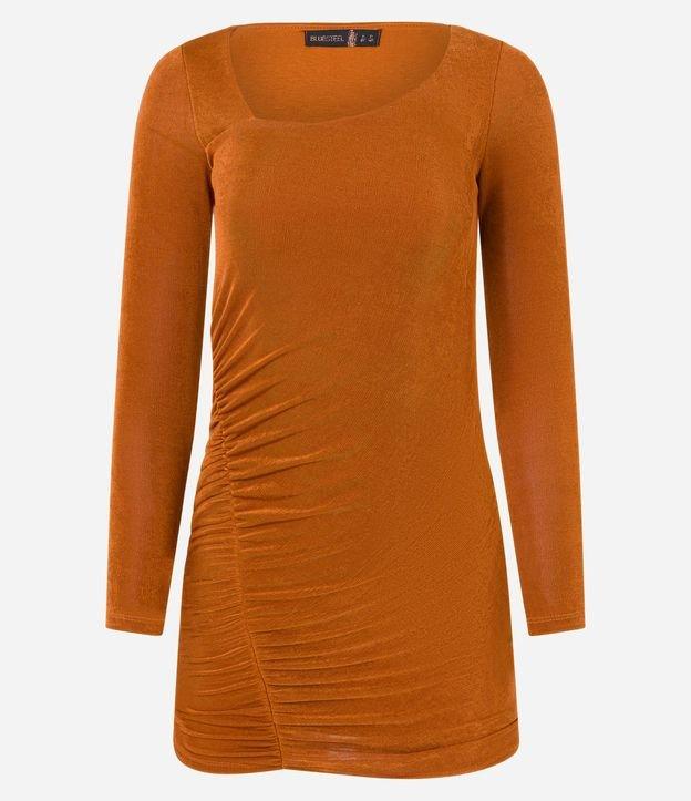 Vestido Curto com Decote Assimétrico e Franzido - 1