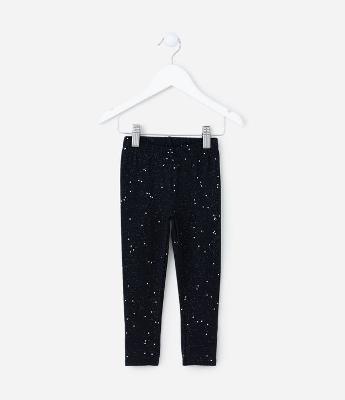 Calça Legging Infantil em Cotton com Brilhinhos - Tam 1 A 5 Anos