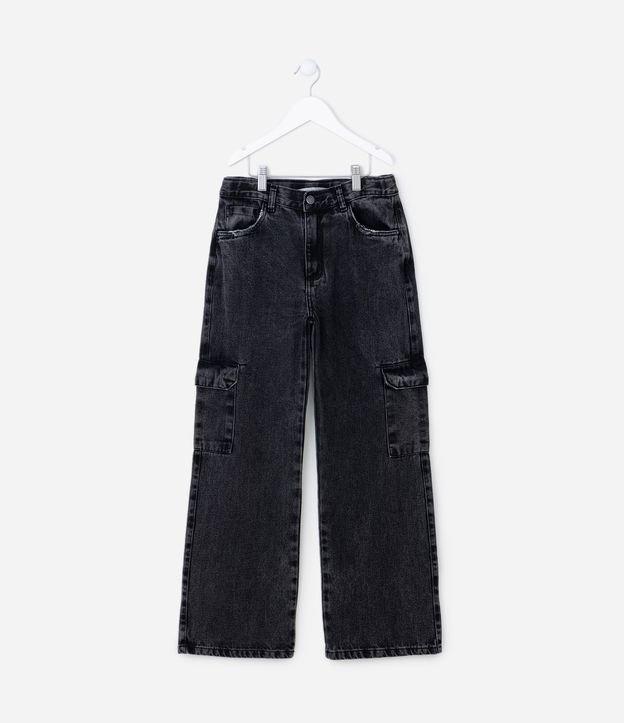 Calça Cargo Infantil em Sarja com Bolso Lateral - Tam 5 a 14 Anos - 1