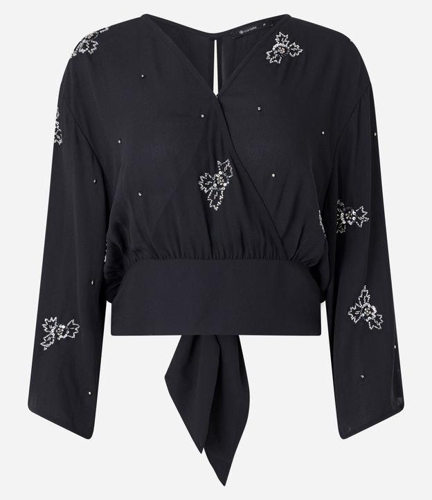 Blusa em Chiffon com Bordados e Amarração nas Costas - 2