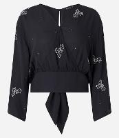 Blusa em Chiffon com Bordados e Amarração nas Costas - 2