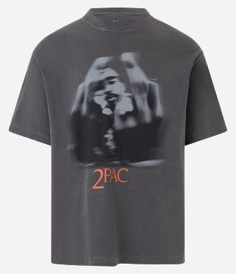 Camiseta Boxy em Malha Encorpada Estampa Tupac