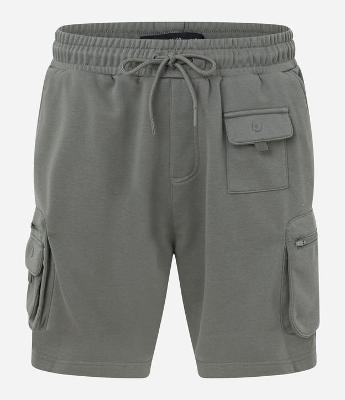 Bermuda Cargo em Moletom com Amarração na Cintura e Bolsos Táticos