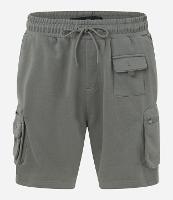 Bermuda Cargo em Moletom com Amarração na Cintura e Bolsos Táticos - 1