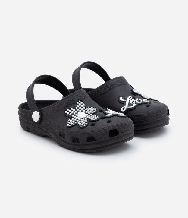 Sandália Babuche Infantil com Patch de Flor e Love - Tam 24 ao 35 - 1