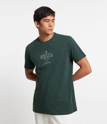 Camiseta em Algodão com Estampa Peças de Xadrez