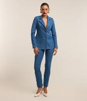 Calça Reta em Jeans com Bolsos e Botões - 3