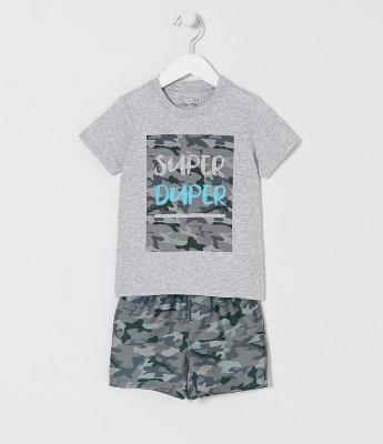 Conjunto Infantil com Estampa Camuflada - Tam 2 a 5 anos