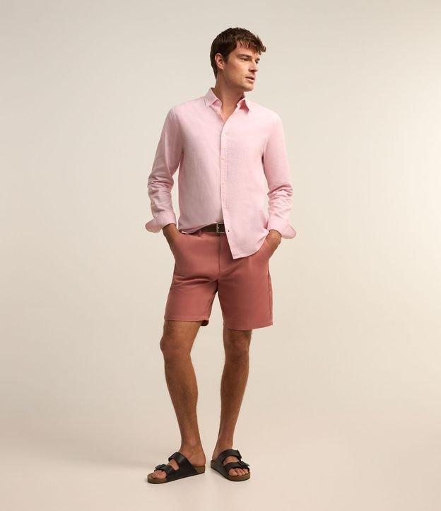 Bermuda Básica em Sarja com Passantes e Bolsos - 1