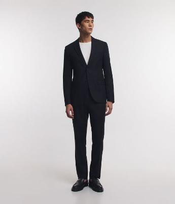 Paletó em Microfibra Xadrez com Lapelas