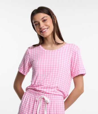 Blusa de Pijama com Estampa Xadrez