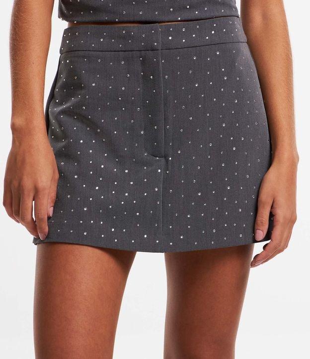 Short Saia em Alfaiataria com Brilhos Aplicados - 1