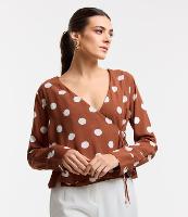 Blusa em Viscose com Transpasse Frontal e Amarração Lateral - 1