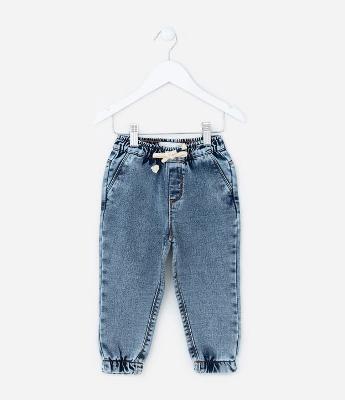 Calça Jogger Infantil em Jeans com Cós Elástico - Tam 1 a 5 Anos