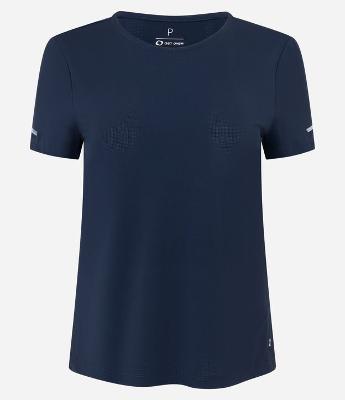 Camiseta Esportiva Regular Texturizada com Detalhe Refletivo