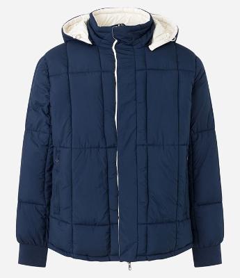 Jaqueta Puffer Dupla Face com Capuz e Gola Alta