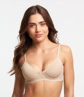 Sutiã Sem Bojo Com Aro em Microfibra com Bordas Nuvem - 1