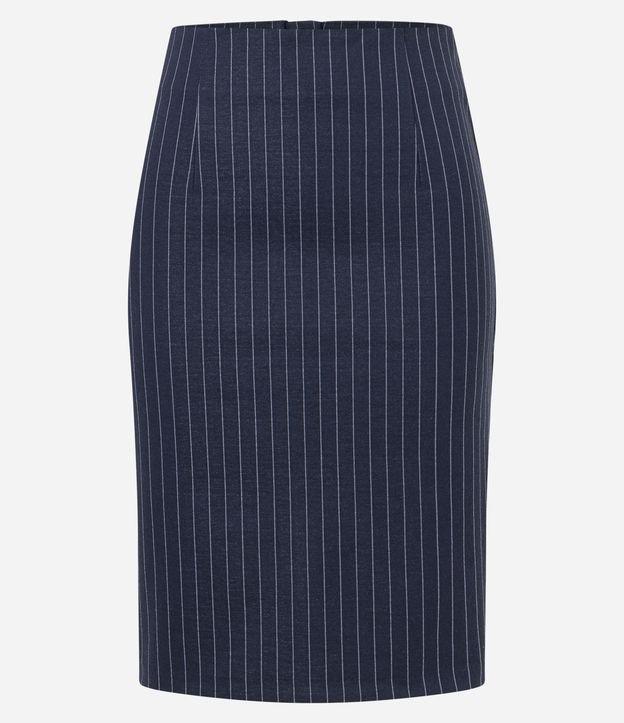 Saia Lápis em Viscose com Fechamento de Zíper e Estampa Risca de Giz - 2