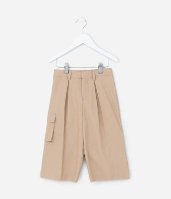 Calça Wide Leg Infantil em Crepe com Pregas - Tam 1 A 5 Anos