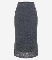 Saia Midi em Tricô com Ponto Crochetado - 1