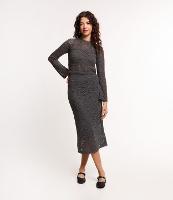 Saia Midi em Tricô com Ponto Crochetado - 2