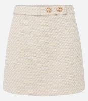 Short Saia em Tweed com Abotoamento no Cós e Padronagem Linhas Diagonais - 1