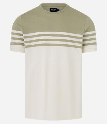 Camiseta Regular em Algodão Estampa Listras