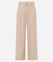 Calça Reta Alfaiatada em Linho e Viscose com Cinto Fivela - 1