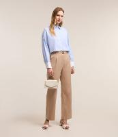 Calça Reta Alfaiatada em Linho e Viscose com Cinto Fivela - 2