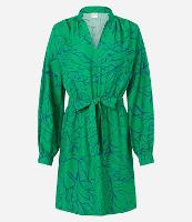 Vestido em Viscose com Amarração na Cintura e Estampa Folhagem - 3