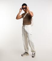 Calça Baggy em Sarja com Bolsos Cargo - 2