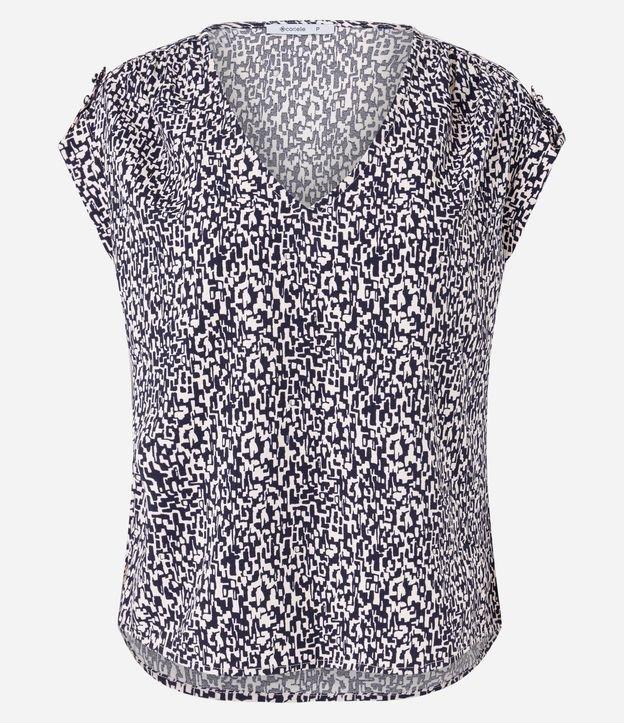 Blusa em Crepe com Decote V e Detalhe de Botões no Ombro - 2