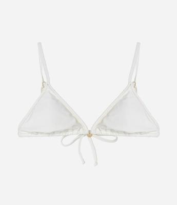 Biquíni Top Cortininha em Microfibra com Pesponto em Fio Metalizado