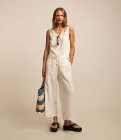 Calça Pantacourt em Viscose com Botões Frontais - 2