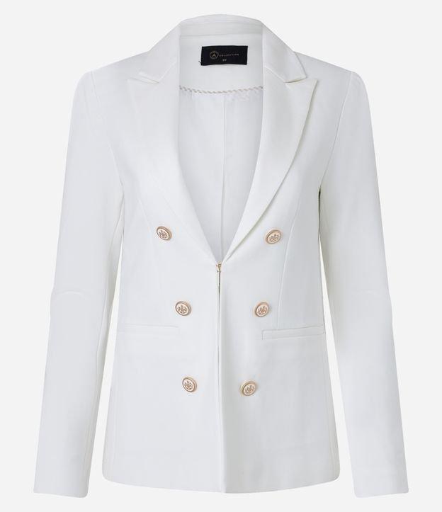 Blazer Alfaiatado em Ponto Roma com Botões Brasão - 1