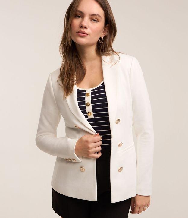 Blazer Alfaiatado em Ponto Roma com Botões Brasão - 2