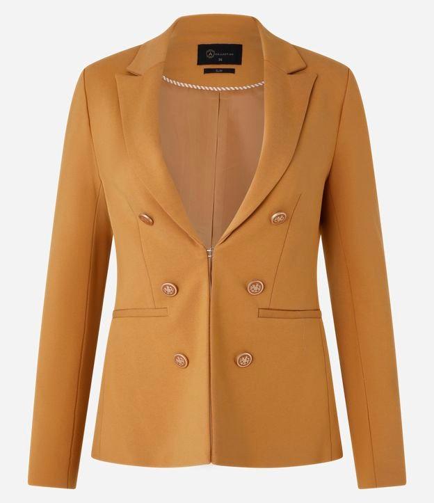 Blazer Alfaiatado em Ponto Roma com Botões Brasão - 1