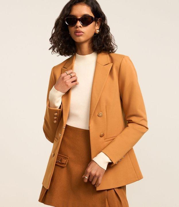 Blazer Alfaiatado em Ponto Roma com Botões Brasão - 2