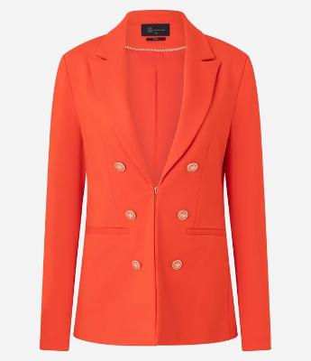 Blazer Alfaiatado em Ponto Roma com Botões Brasão