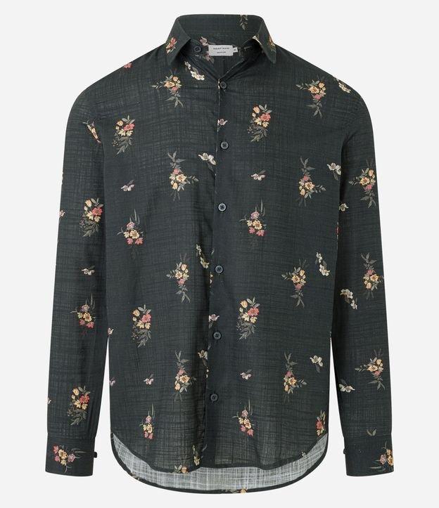 Camisa em Voal com Estampa Floral - 1