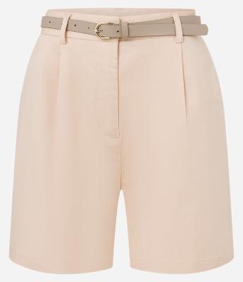 Short em Alfaiataria com cinto de PU e Fivela de Metal