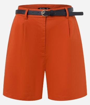 Short em Alfaiataria com cinto de PU e Fivela de Metal