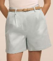 Short em Alfaiataria com cinto de PU e Fivela de Metal - 2