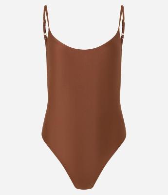 Maiô em Microfibra com Decote nas Costas e Alça Fina