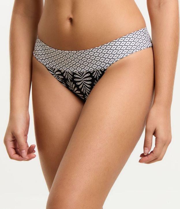 Biquíni Calcinha Pala Larga em Microfibra com Estampa Étnica - 2