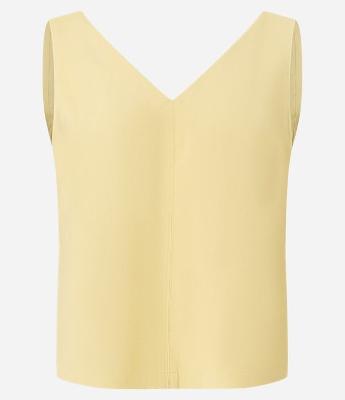 Blusa em Viscose com Decote V e Efeito Sarjado