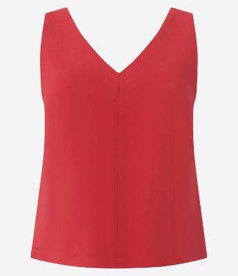 Blusa em Viscose com Decote V e Efeito Sarjado