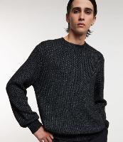 Suéter em Tricô com Detalhes de Fio Metalizado - 1